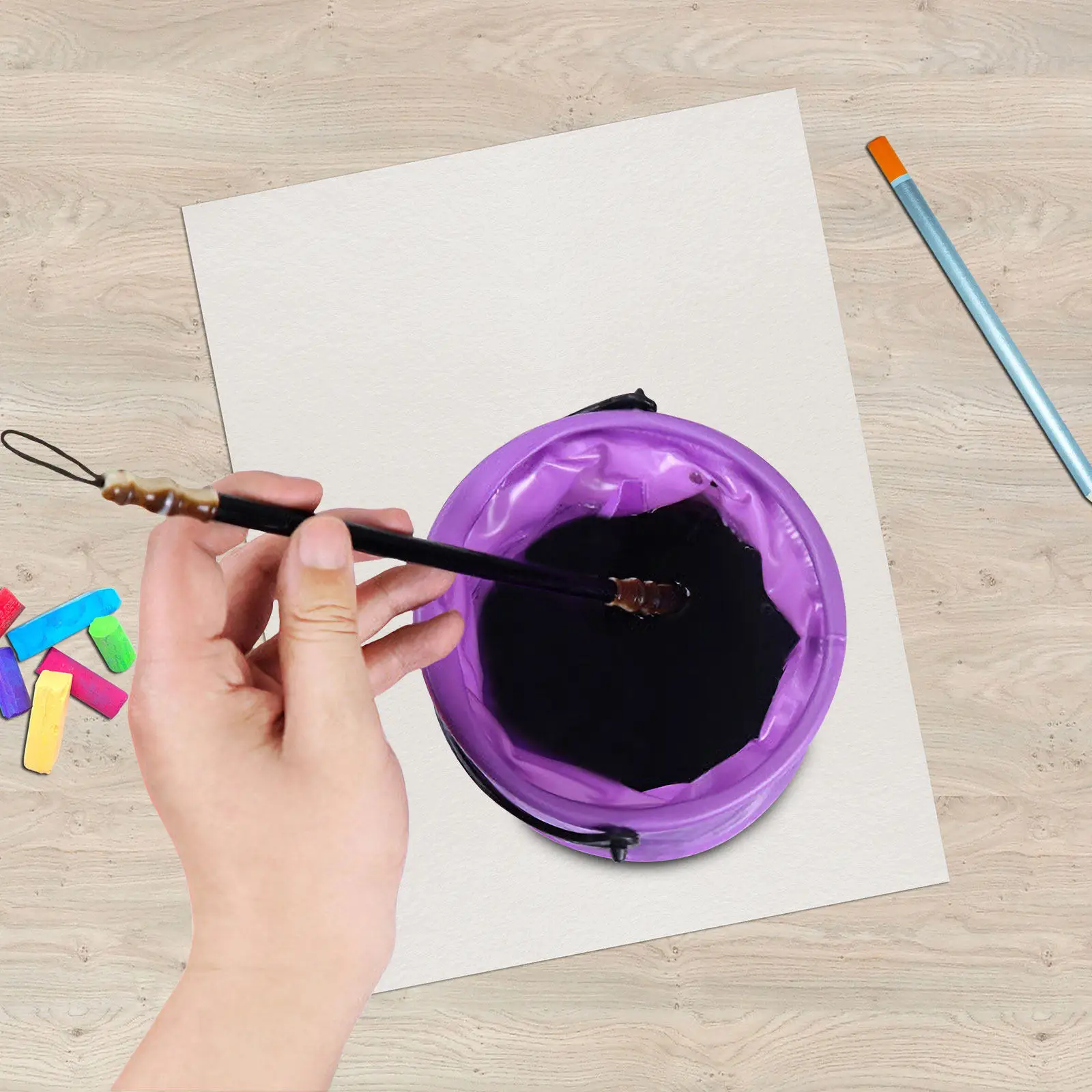 

4Pcs Brush Washing Bucket Foldable PVC Small Bucket Space Saving Portable Design for Artists Kids Professionals Art Tool