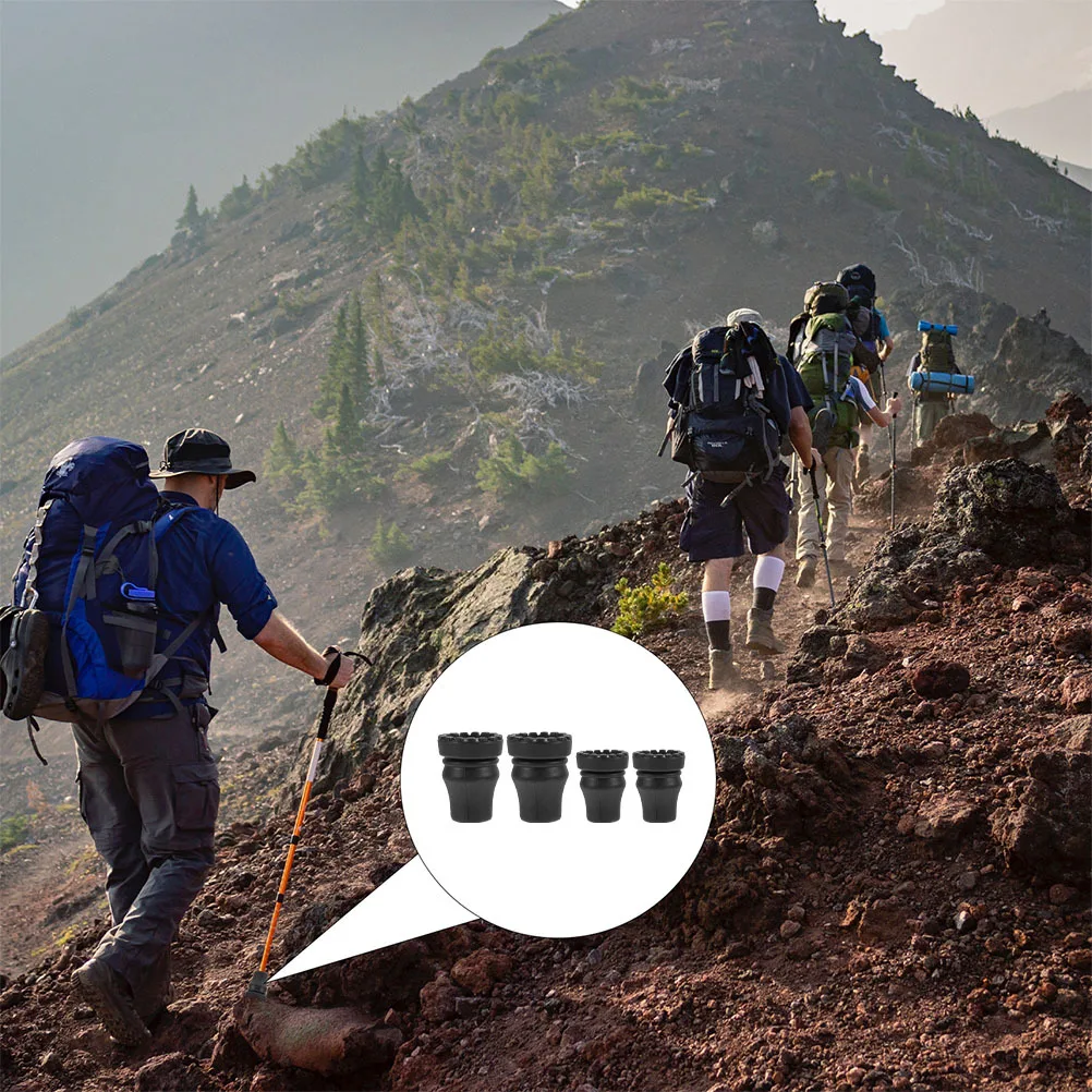 

Universal Anti-skid Crutch Tips Trekking Pole Foot Pads Lightweight Durable Shockproof Non-slip Rubber Cane Accessories Hiking