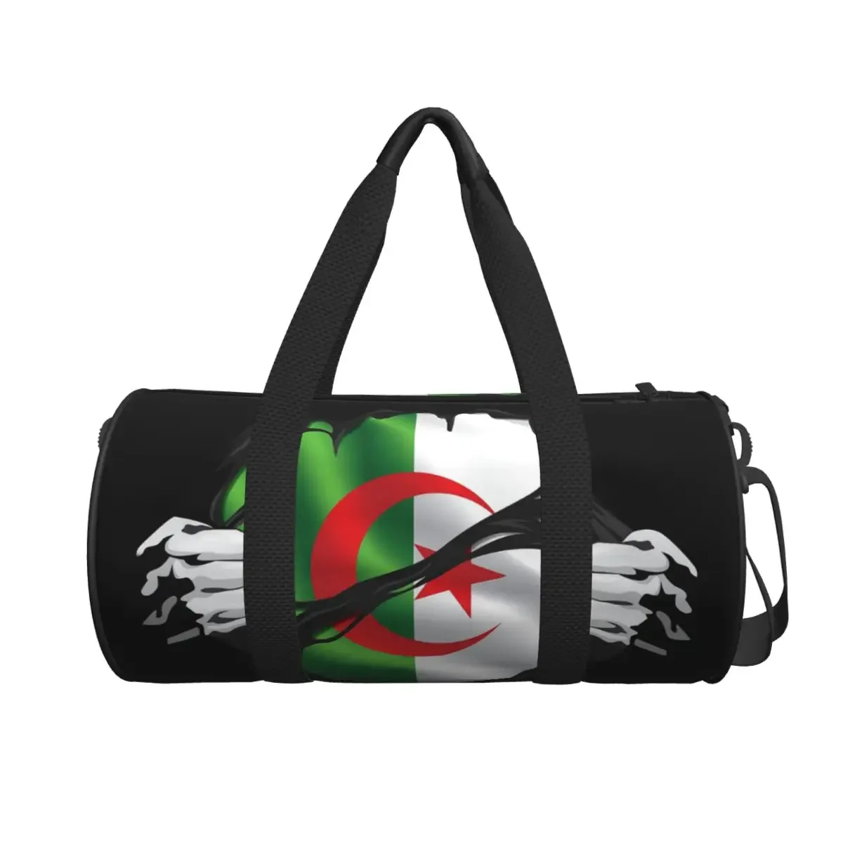 

Algerian Pure Blood Flag Black Large Duffle Gym Bag Multi-Functional Duffle Travel Bags Handbags Fitness bag