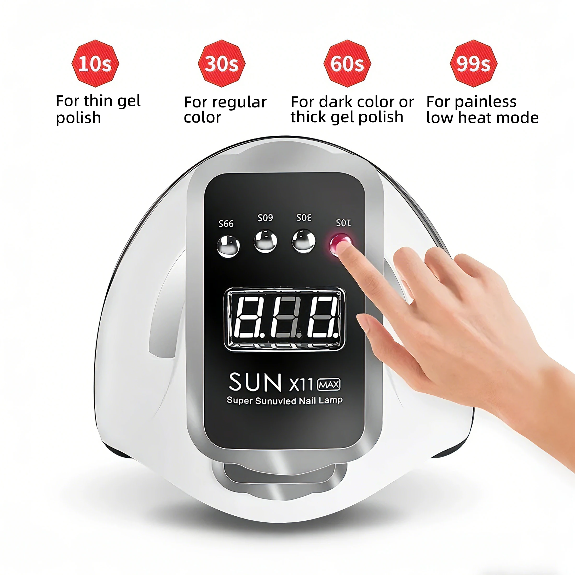 SUN X11 MAX Lámpara de secado de uñas profesional para manicura Sensor automático Lámpara de uñas LED UV con máquina de secado de esmalte de uñas de 280W