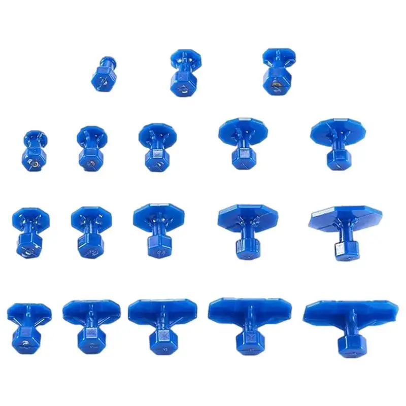 18pcs Blue Dent Repair Pull Glue Tabs Glue Gaskets Fix Tool For Auto Body Paintless Dent Repair Hail Dent Removal Tools