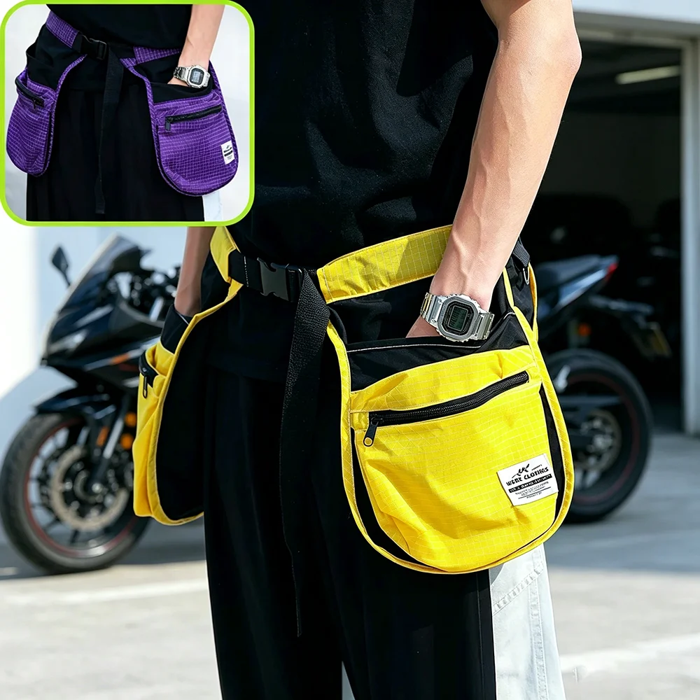 Motorcycle Riding Waist Bag Sporty Fashion Riding Belt Short Apron Zipper Waist Bag Rider Style Hip Bag