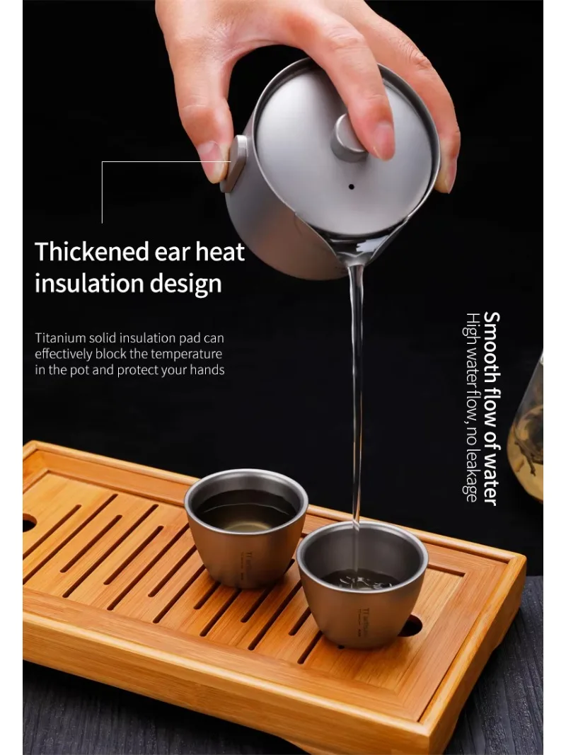 Portable Ultralight Titanium tea maker with infuser water Cup Teapot Set Camping infuser camping accessories chinese tea set