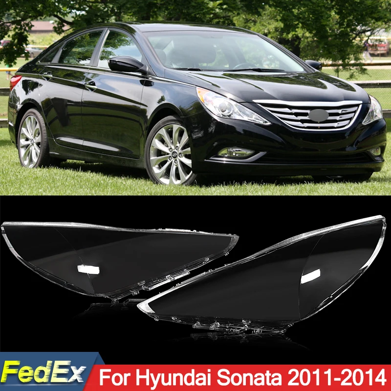 SAIQINGSP Fit For Hyundai Sonata 2011-2014 Headlight Cover Left+Right Clear Car Accessories Tools