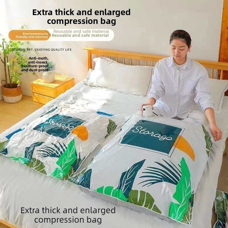 Vacuum Storage Bags Thickened Vacuum Compression Bags for Clothes Quilts Moisture Proof Dustproof Travel Seasonal Organizer Bags