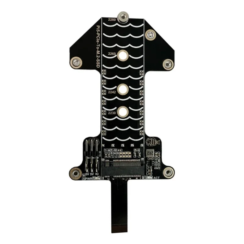 M.2 SSD Expansion Board Fast Speed For RPi 5, PCIE To NVME Adapter For Enhanced Storage