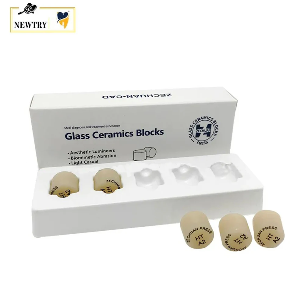 

5Pcs/box Dental Press Ingots Glass Ceramic Blocks HT/LT A1-BL4 Denture Veneer Lithium Disilicate CAD/CAM Pills Teaching Material