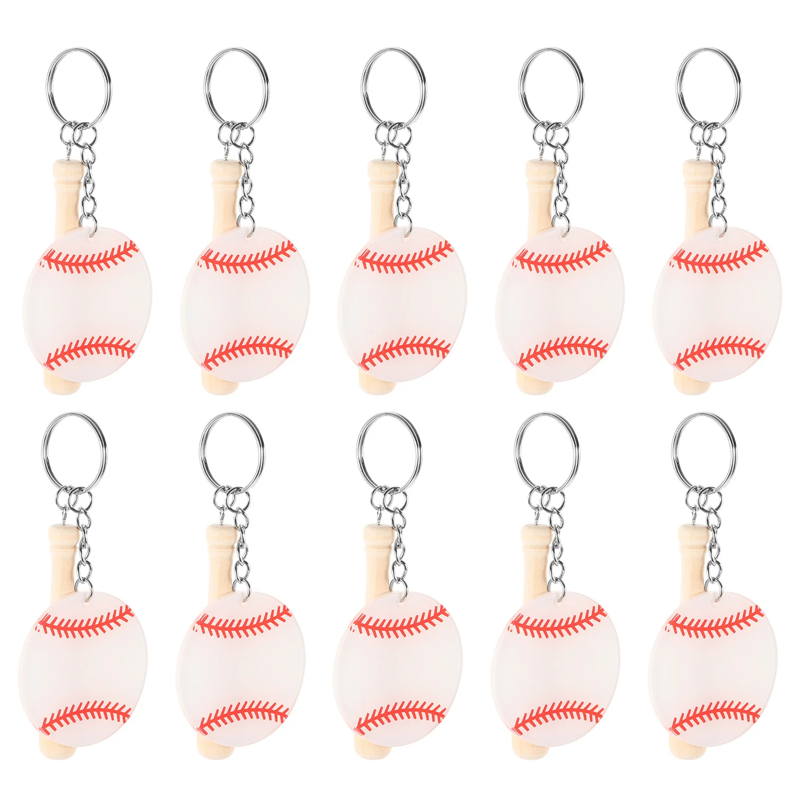 10개 야구 키체인 정교하고 부드러운 가방 펜던트 스포츠 키링 여성 남성 소프트볼 파티용