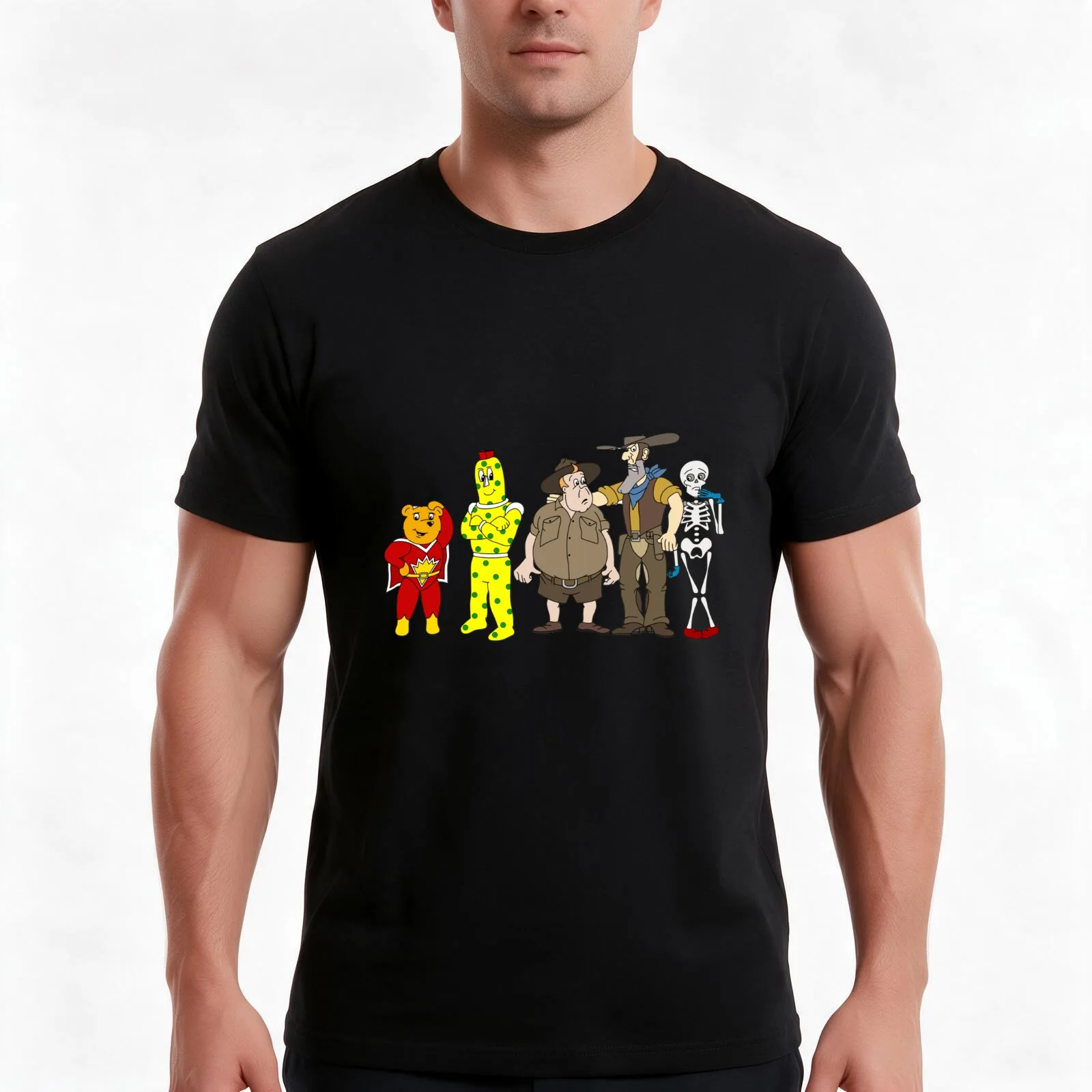 SuperTed Cartoon T-Shirt, Summer Casual Cotton Tee, Oversized Streetwear Tops, Vintage Graphic Print, Loose Fit Short Sleeve