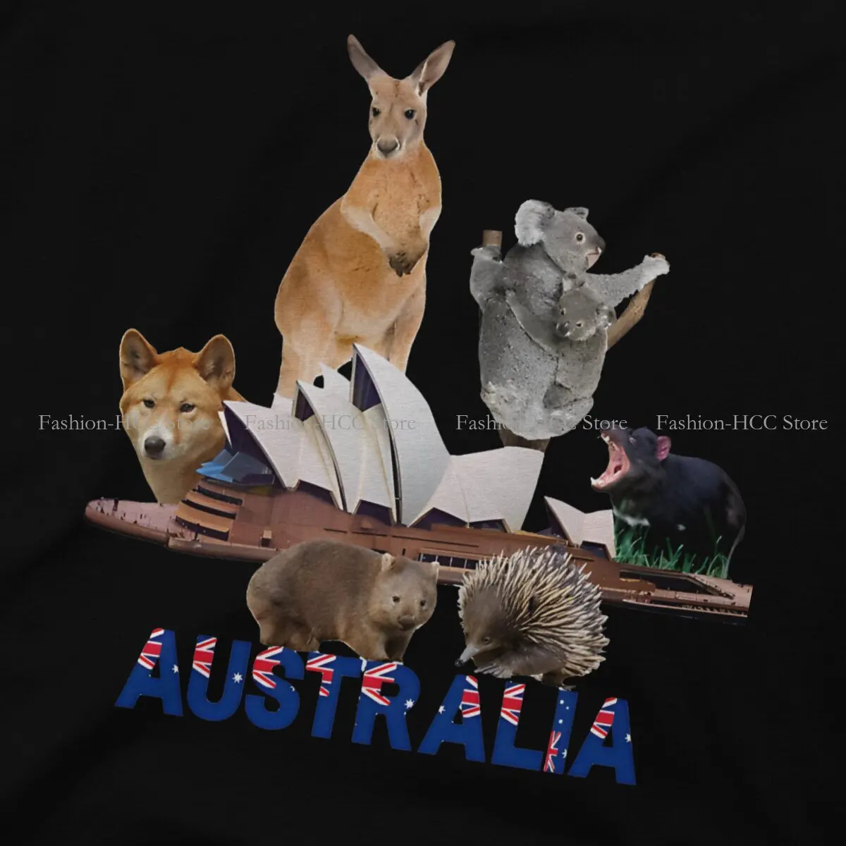 Australian Kangaroo Crewneck TShirts Native Personalize Men\'s T Shirt Hipster Clothing 6XL