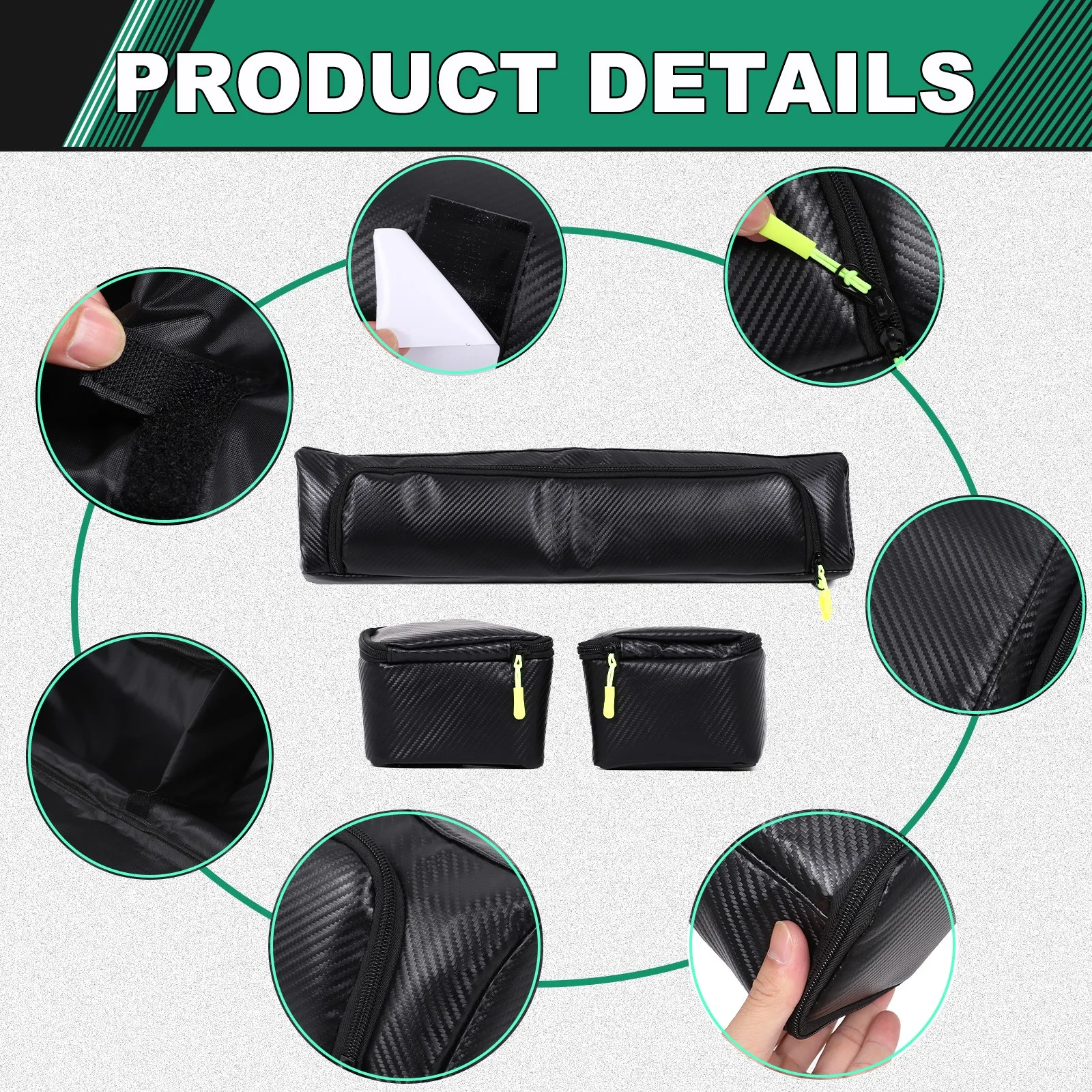 حقيبة تخزين لوحة قيادة السيارة من الحبوب الكربونية لسيارة لاند روفر ديفندر 90 110 130 2020-2025 حقيبة تنظيم متعددة الأغراض #4