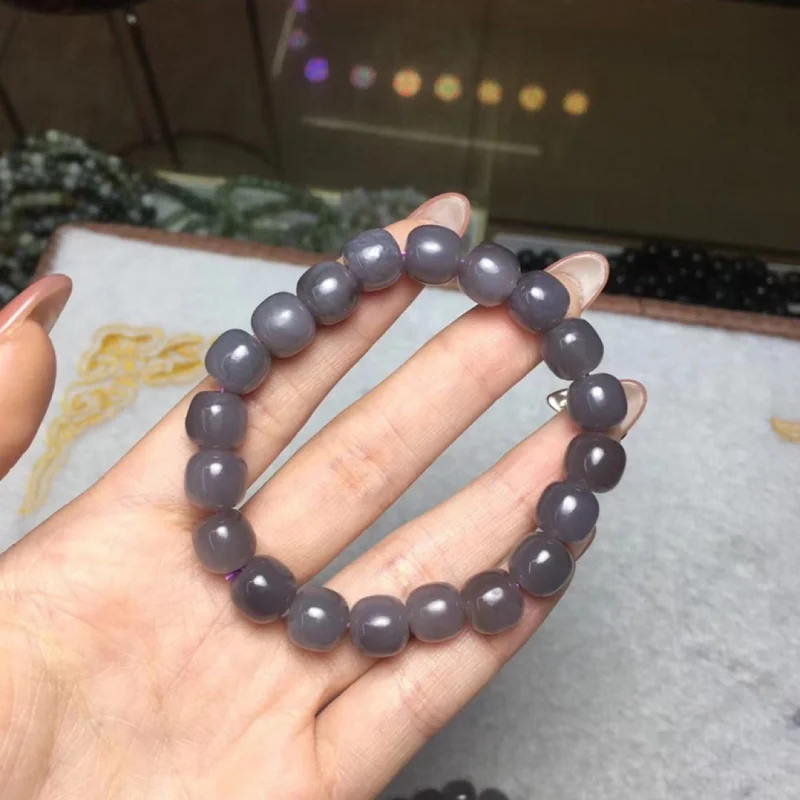 Beads Hetian Jade Smokey Violet Old-Styled Bead Single Ring Bracelet Material Fine Warm Factory