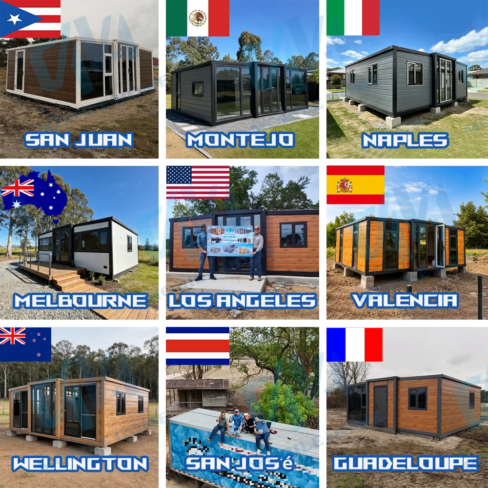 Double Wings Container House Foldable Container House 20ft 40FT Tiny Home Prefab Modular Home Container House for New Zealand