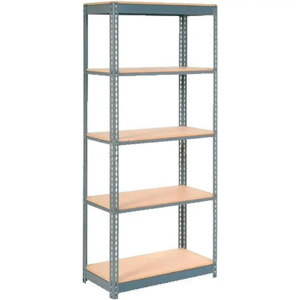 

Industrial-Grade Wood Deck Shelving, 36W x 24D x 84H, 5-Tier Storage Rack