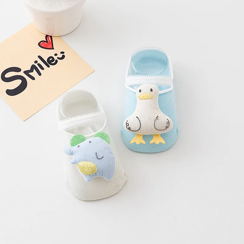 2 pezzi estate sottile A-class cotone bambino neonato scarpe da pavimento calzini simpatico cartone animato calza per bambini che assorbe il sudore