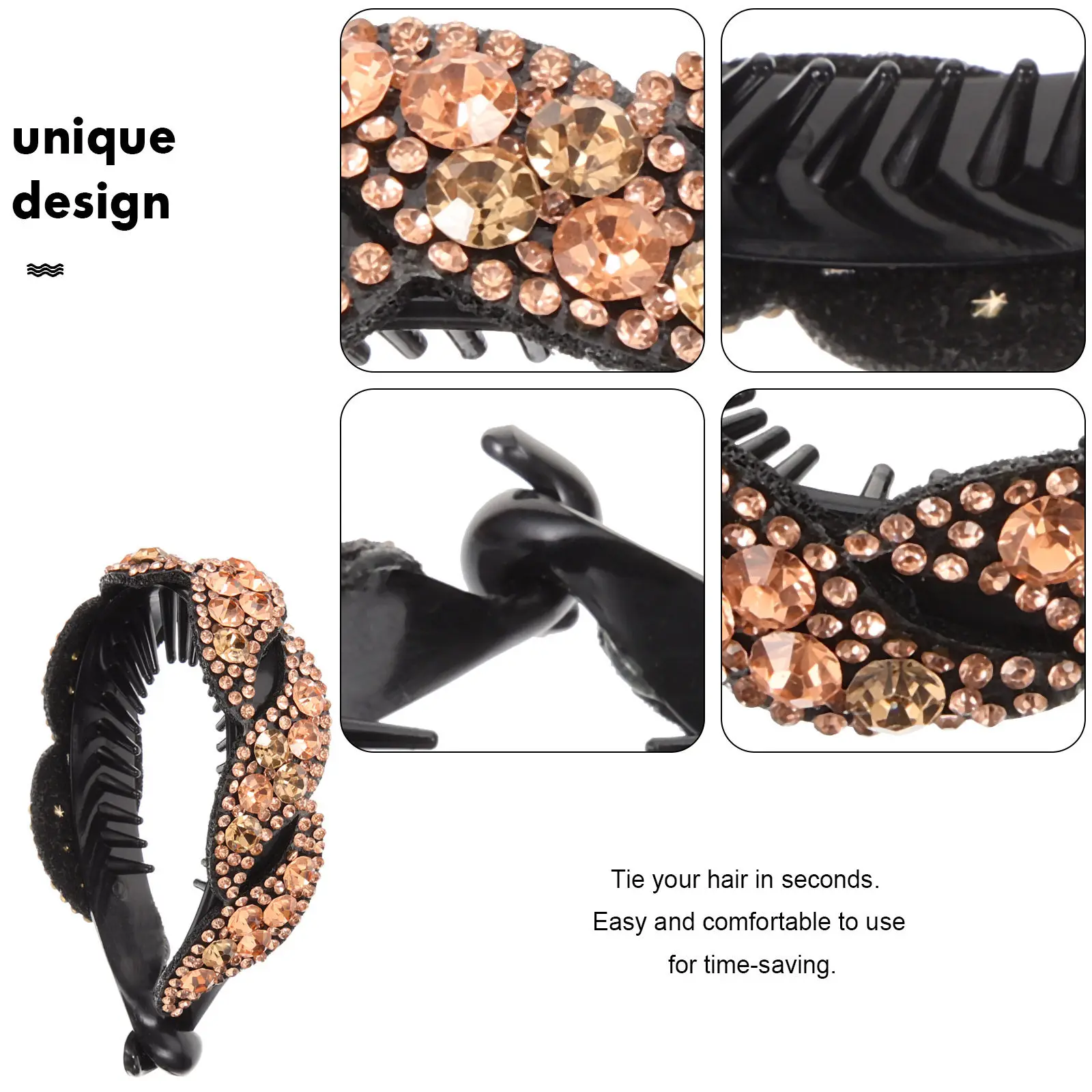 

Hair Clip Ponytail Holder Lightweight Brown Ergonomic Design for Quick Hair Styling Comfortable Daily Wear Party Use