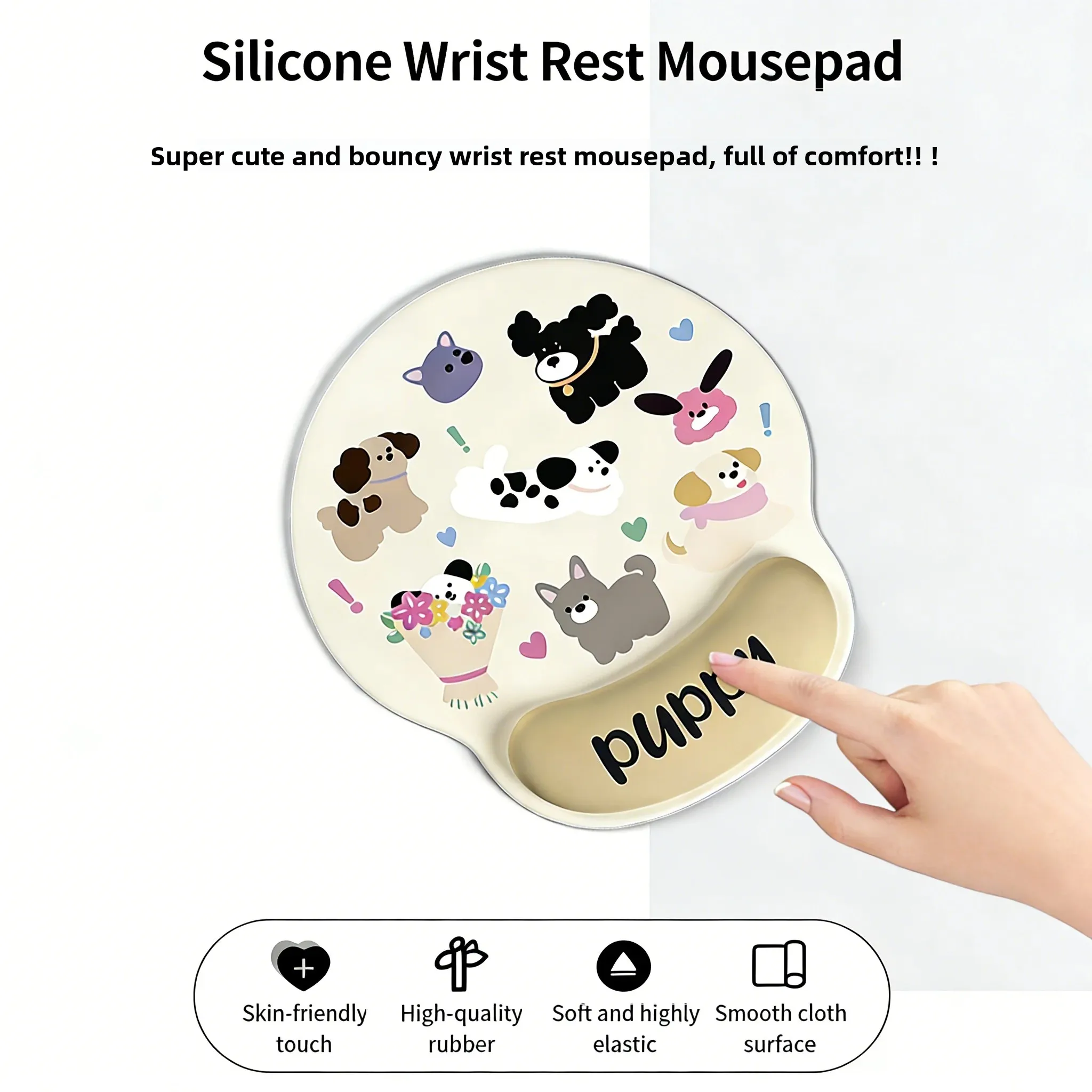 Multiple Cute Cartoon Animal Mouse Pad & Keyboard Wrist Rest Set Memory Foam Slow Rebound Anti-Slip Ergonomic for Office Game