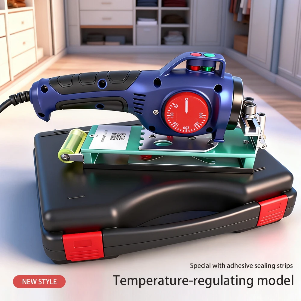Aplicadora de bandas de borde portátil para carpintería, aplicadora de bandas de borde de fusión en caliente de 220V, aplicadora de bordes de Panel con temperatura ajustable
