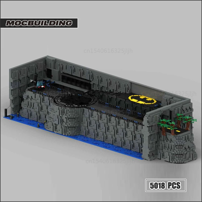 The Batcave Moc Building Blocks UCS The Batty Car Park Technology Bricks Batmobile Sets DIY Assembly Toys Xmas Gifts