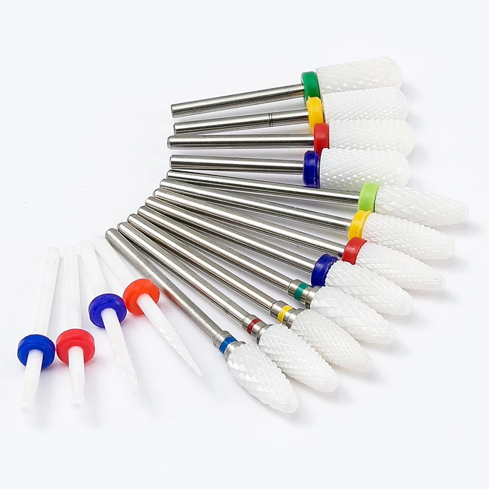 Keramik Fräser Maniküre Nagel Bohrer Bits Elektrische Nagel Dateien Blau Schleifen Bits Mühlen Cutter Grat Zubehör Gel Entfernen