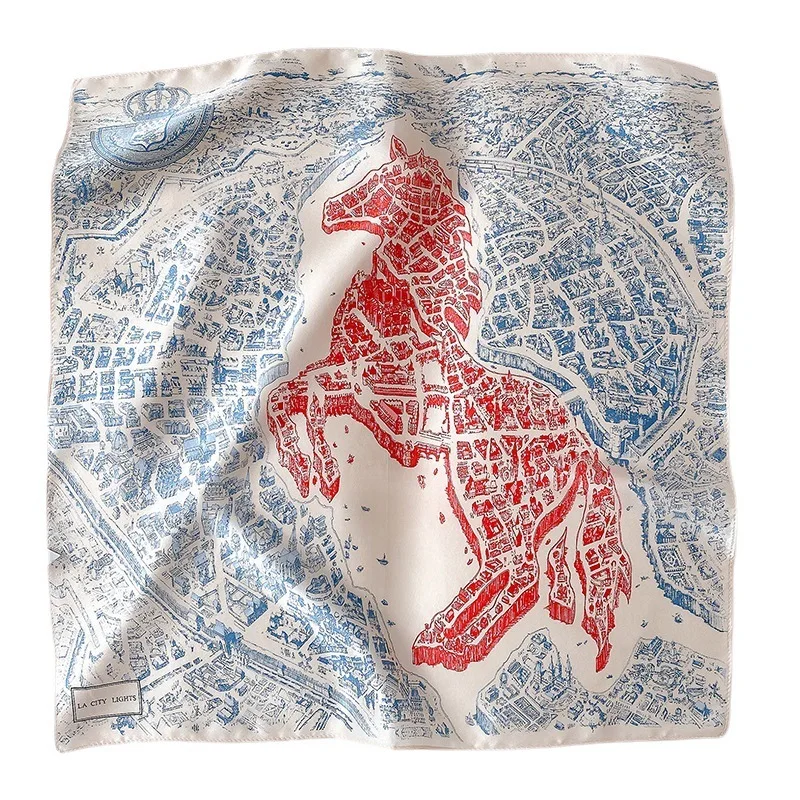 

100% Mulberry Silk Neck Scarf Malaysia Tudung Bawal Muslim Fashion Small Floral Silk-like Printed Satin Long Scarf Women Hijab