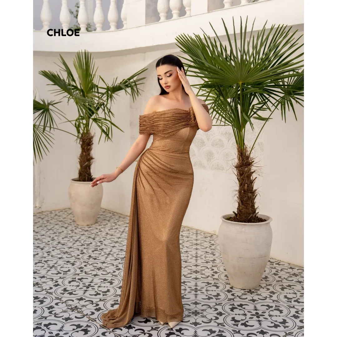 

Custom Made Evening Dresses Wedding Mermaid Evening Dress Woman Off-shoulder Sleeveless Prom Clothes Ball Gown Dress Robe Soiree