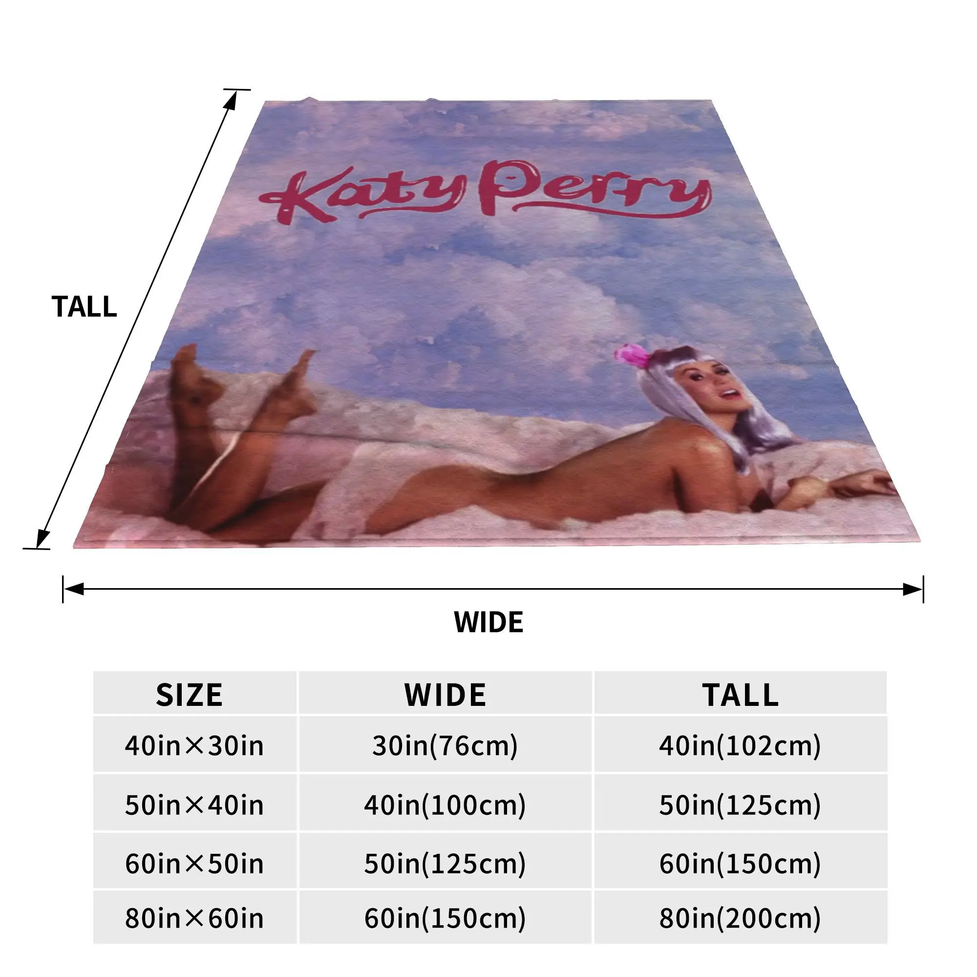 Flannel Throw Blanket Retro Katy Perry Singer Bootleg 90s Music Warm Plush Blankets Bedspread for Bed Living room Travel Couch