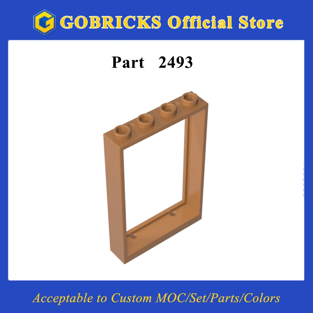 

Gobricks 1PC 2493 1x4x5 Bricks Window Frame Parts Compatible MOC Building Block DIY Education Creative Others Doors Particle