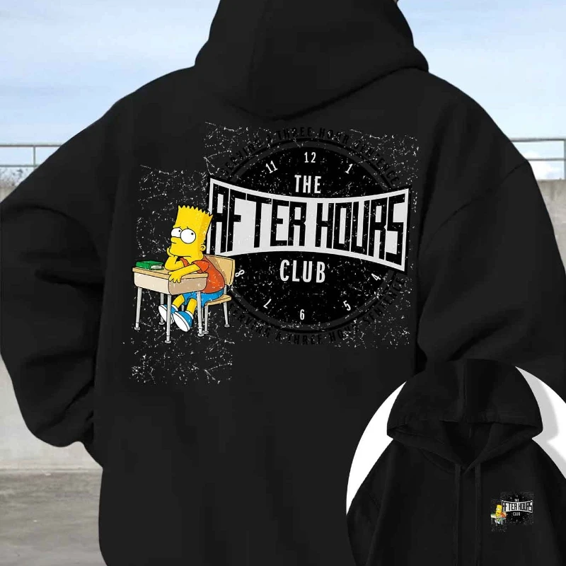 الخريف والشتاء سيمبسون المعتمد هوديي طباعة نمط بارت سيمبسون مكتب الاسترخاء على مدار الساعة خلفية بعد ساعات