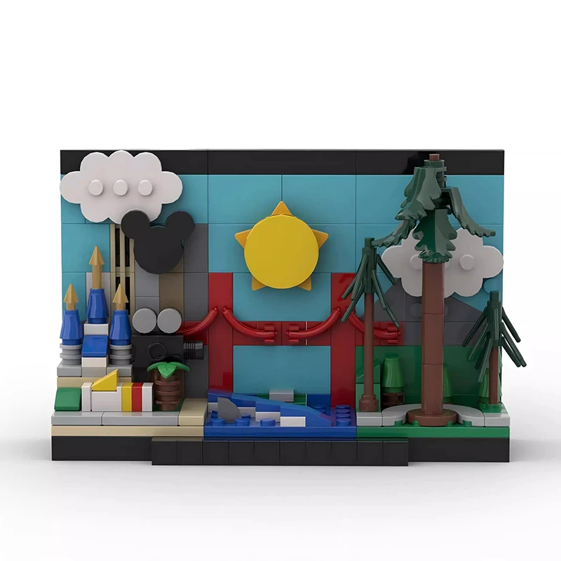 Bricklink Ideas رحلة طريق عبر الولايات المتحدة الأمريكية بطاقة بريدية فنية لمدينة الورد واشنطن أوريغون يوتا فلوريدا مجموعات ألعاب مكعبات البناء هدية