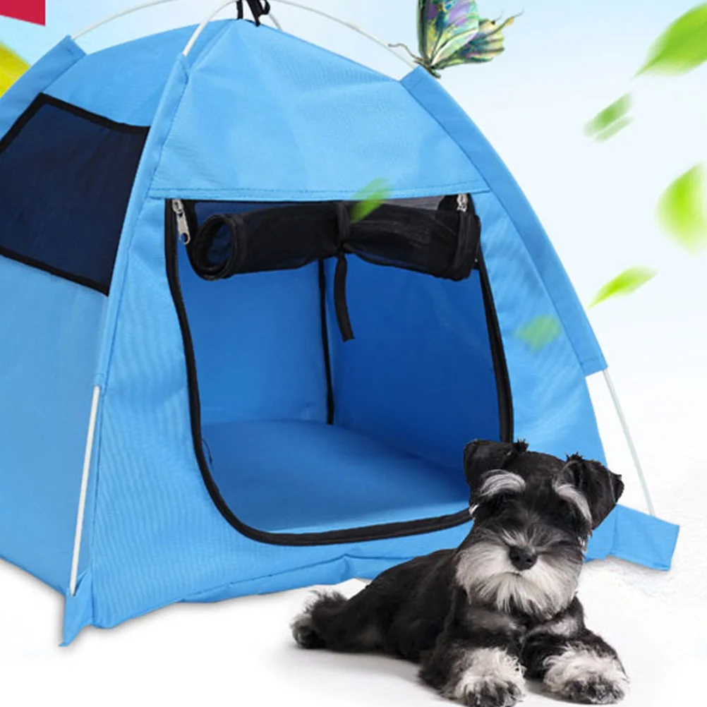 Pet Outdoor Mosquito Proof Tent Zip Folding Shelter Tent House for Dog Cat Comfortable Resting Play Bed Pet Kennel