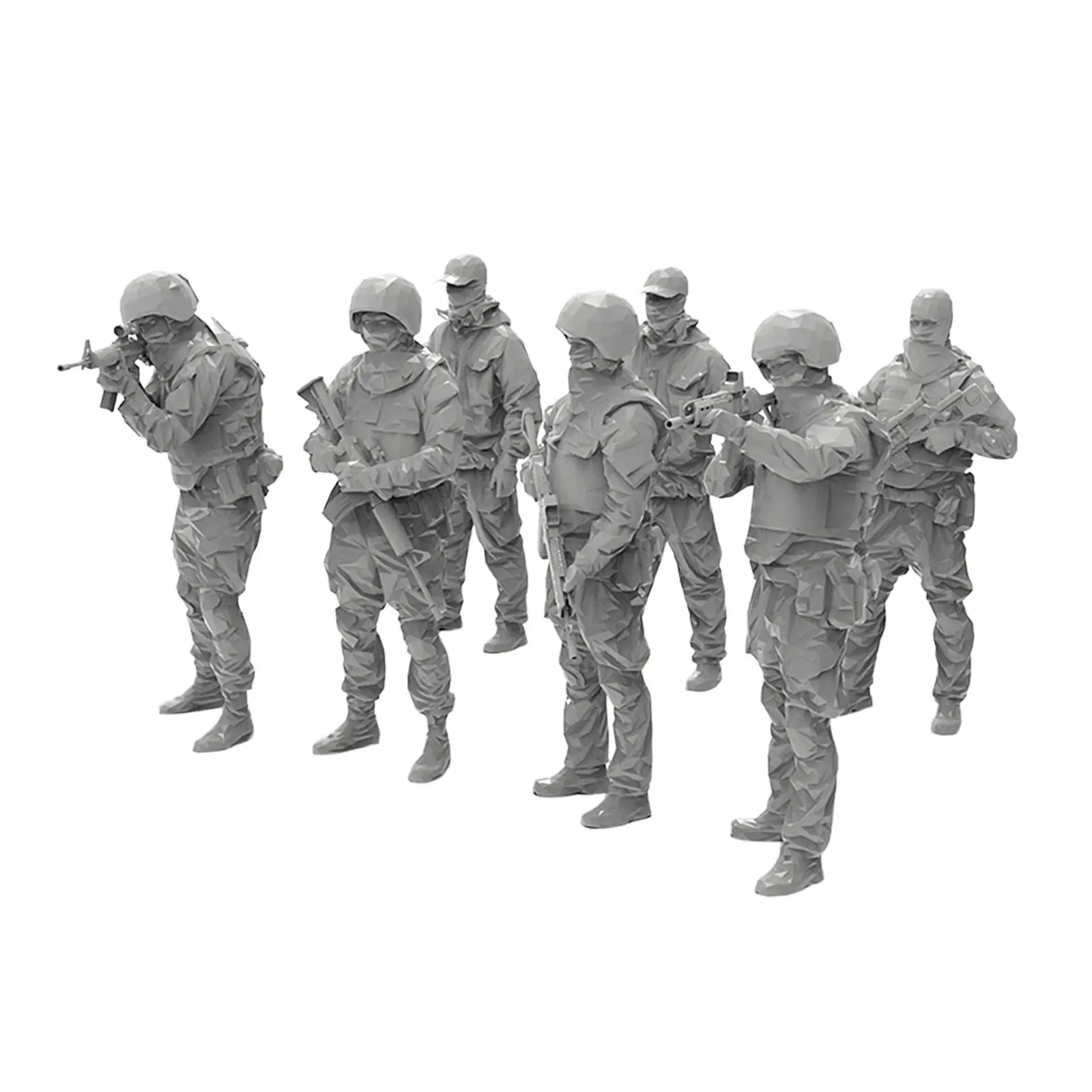 

7 Pieces 1/35 Scale Miniature Figures Unpainted for Friends Tabletop Games