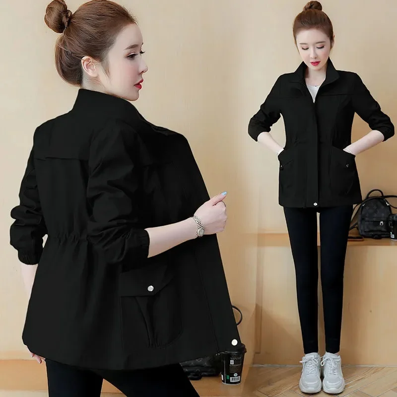 Women's Jackets Korean 2024 New Spring Long Sleeves Casual Outerwear Female Basic Lapel Windproof Cardigann