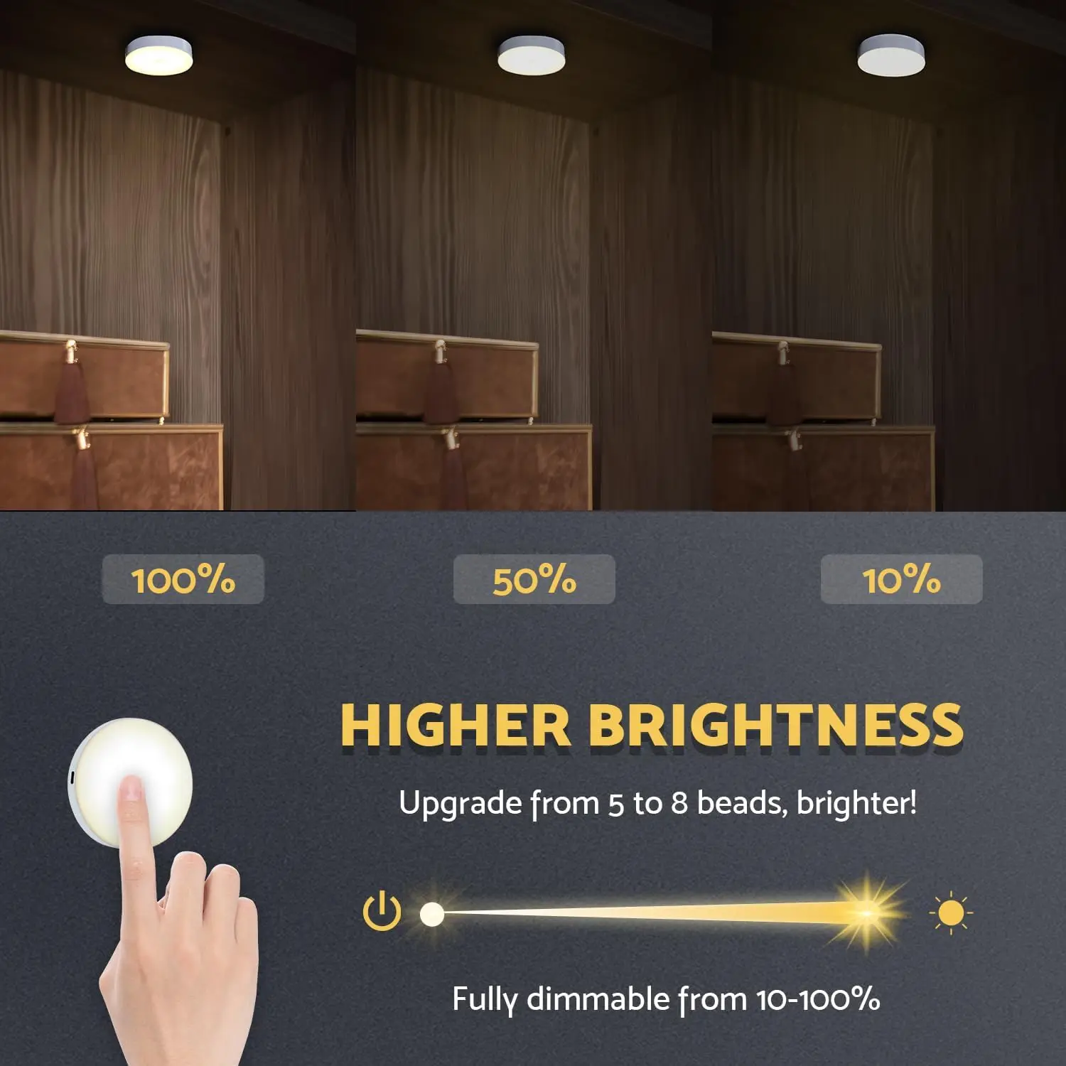 LED Touch Night Light 500mAh Battery USB Rechargeable Wireless Led Lamp Magnetic For Bedroom Bedside Table Lighting