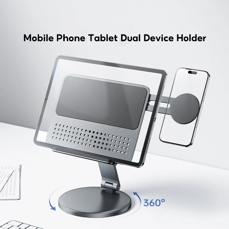 Tablet Stand iPad Desktop Magnetic Mobile Phone Stand 360° Rotating Folding Live Painting Office Dedicated Stand