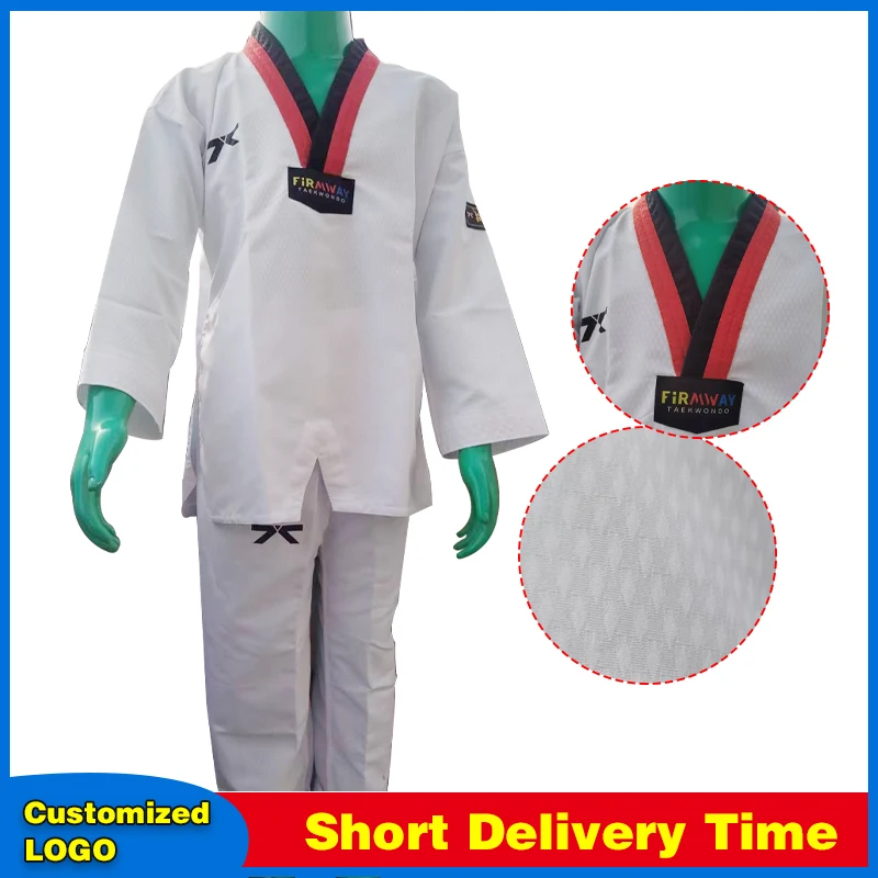 Uniforme de Taekwondo ligero y transpirable, traje Poomsae de competición de artes marciales TKD Dobok para hombres, mujeres y niños