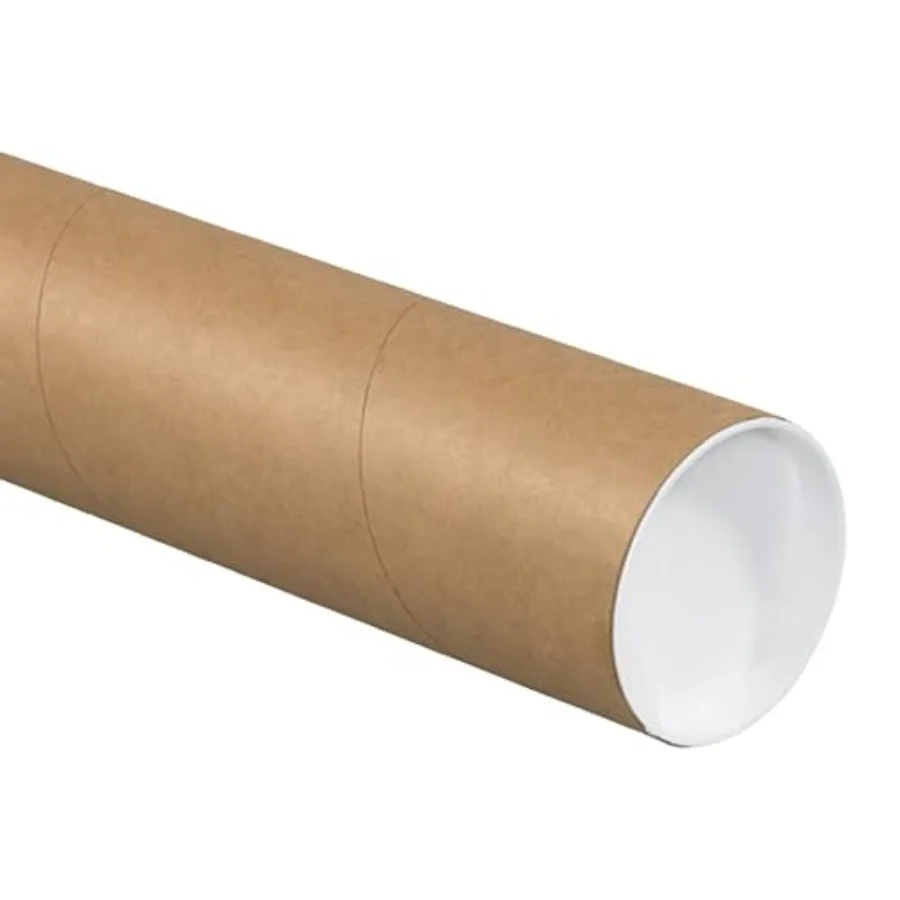 

Cardboard Tubes with Caps, 24"L x 4"W x 4"H, Pack of 12 Poster Tube for Mailing and Storage of Blueprints, Artwork, Crafts, Lon
