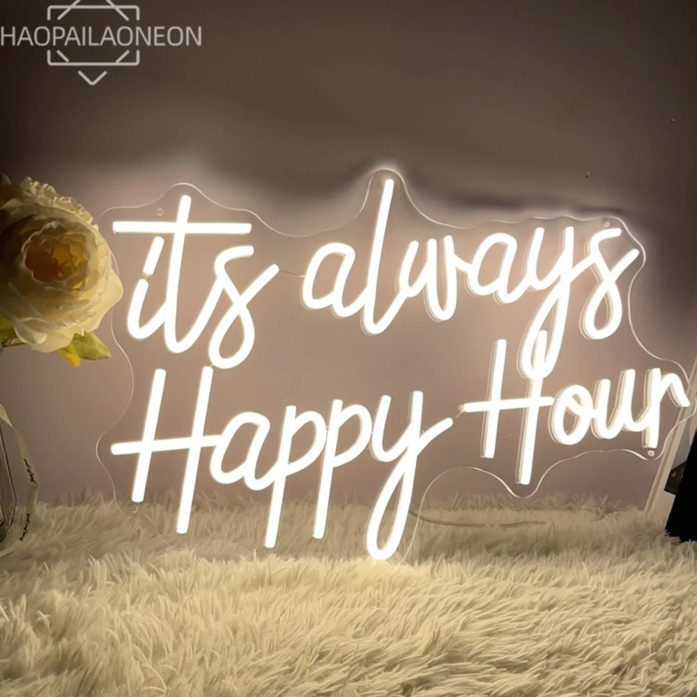 

Its Always Happy Hour Neon Led Sign Birthday Party Neon Lights Wall Art Decoration Bar Room Decoration Bedroom Night Lights USB