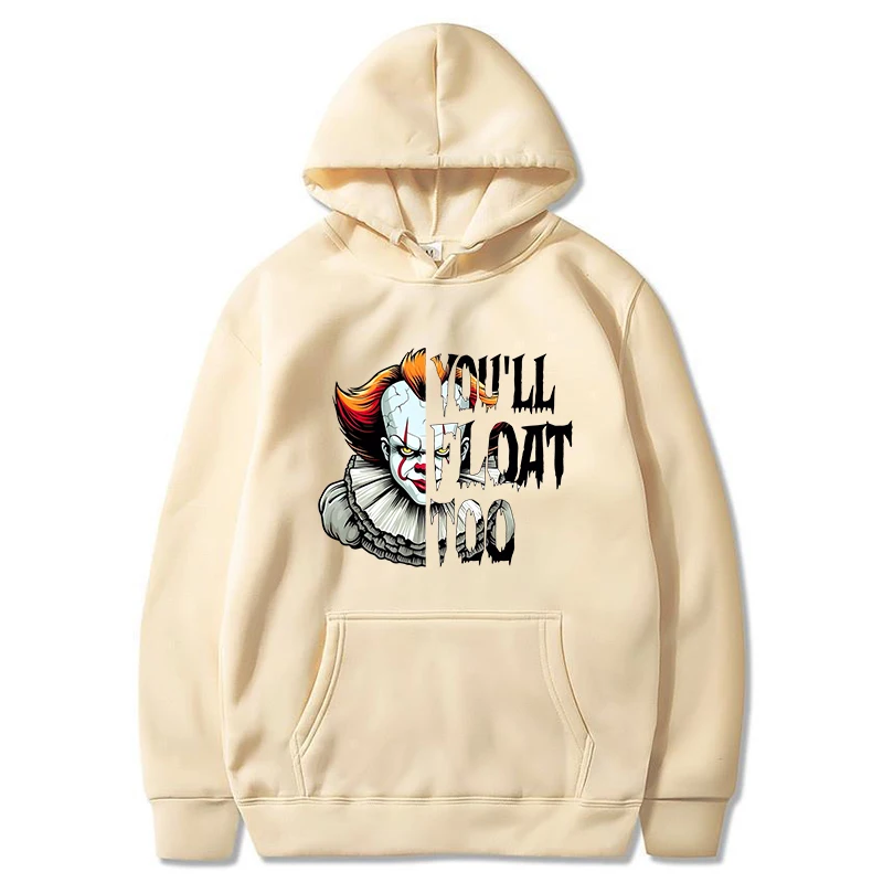 You'll Float Too Hoodies Men Horror Movie Printed Sweatshirts Women Casual Cool Harajuku Streetwear Hooded Pullovers Sudaderas