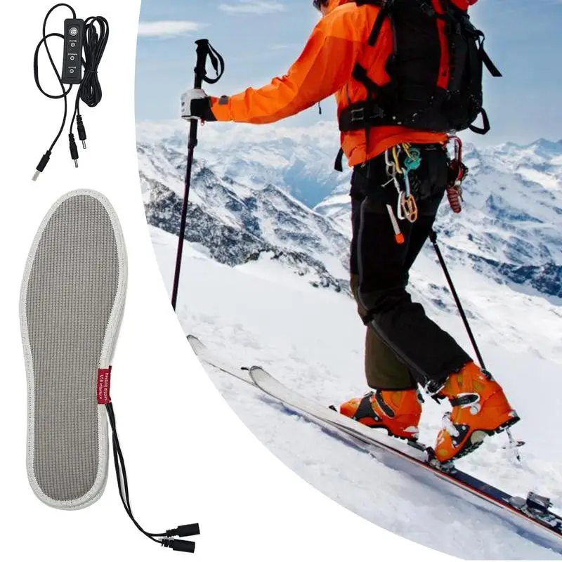 USB Heated Shoe Insoles Electric Foot Warming Pad Feet Warmer Sock Pad Mat Winter Outdoor Sports Heating Insoles Winter Warm