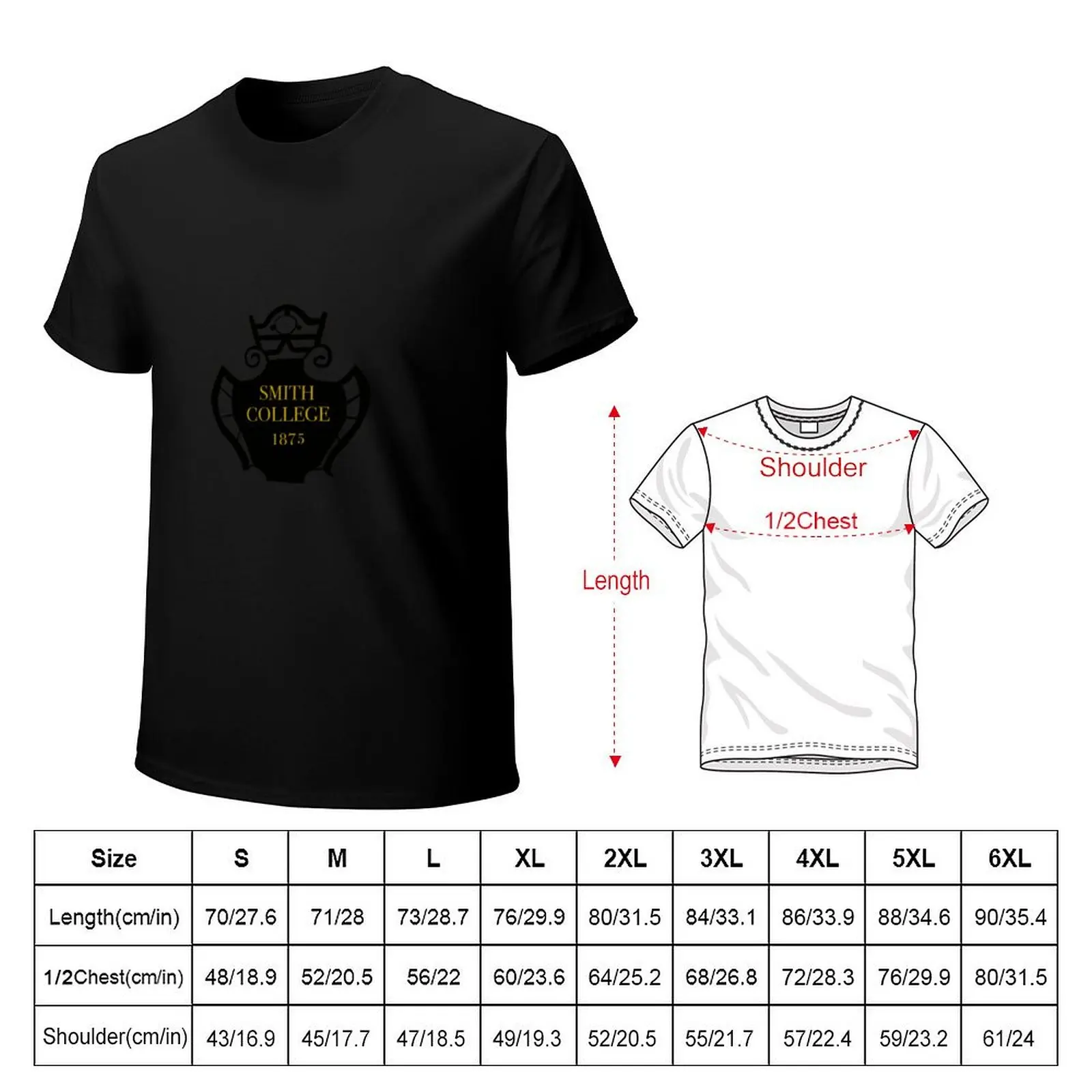 Smith College gates Crest T-Shirt rapper graphic tees boys animal print quick drying shirts graphic tee men