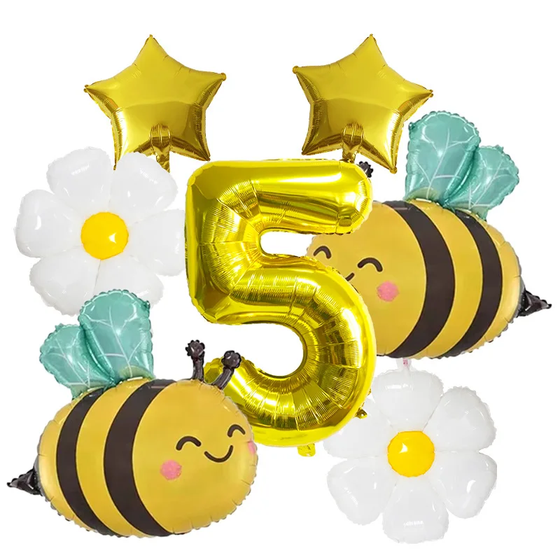 9-teiliges Daisy Bee-Ballon-Geburtstagsset – perfekt für Kindergeburtstagsfeiern, Babypartys und Feiern mit Gartenthema – Detail 5
