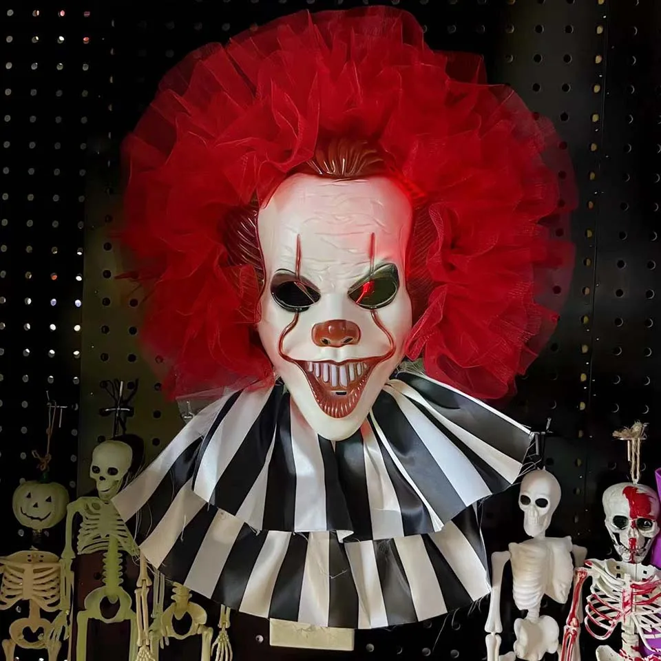 Nueva Corona de Payaso Terrorífico de Halloween 2026 para Puerta y Pared, Decoración Colgante para Fiesta de Festival de Fantasmas