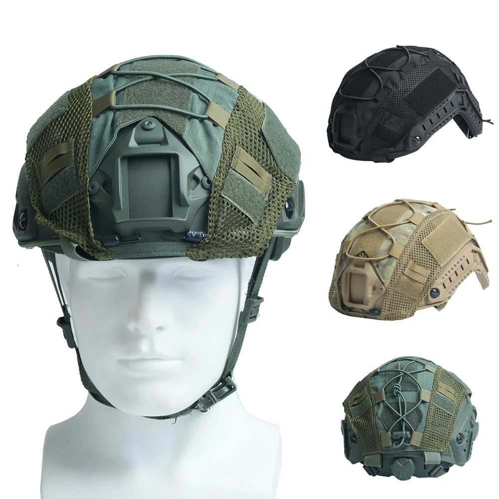 BOOIU Fast MH Tactical Helmet With Helmet Cover Set Adjust Head Circumference Outdoor Hunting Shooting CS Protective Equipment
