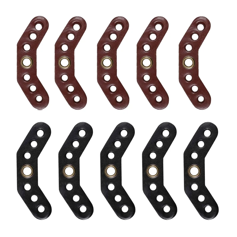 5Pcs  Yoke Compound  Wrist Sling with Metal Grommet  Sling Strap Leather Yoke Bracket Mount Black Brown Color