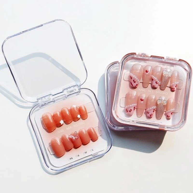 

1Pc Press On Nail Packaging Boxes Nail Home Acrylic Storage Box Nail Storage Box For Nail Storage Tool Accessories