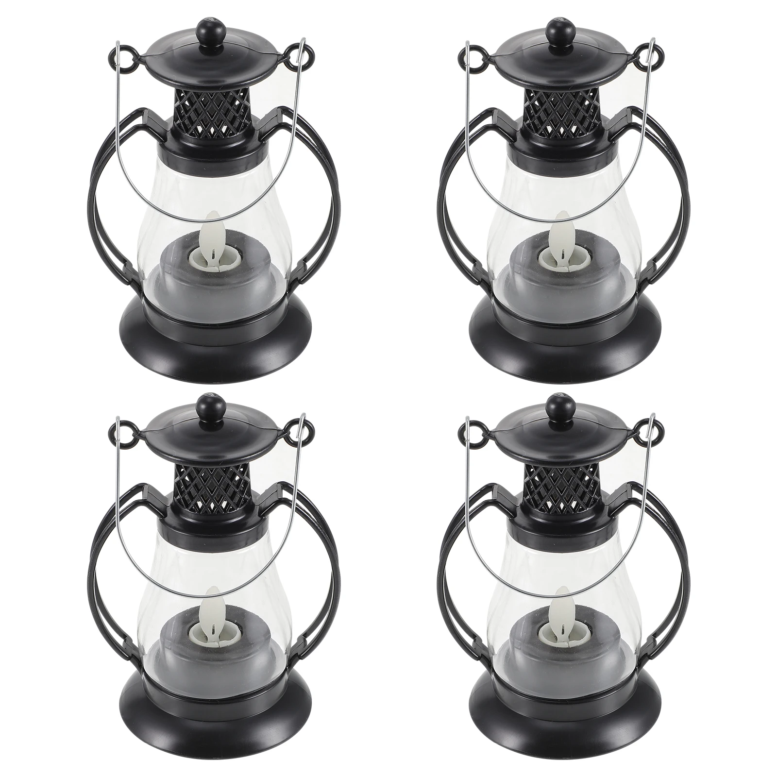

4pcs Retro Lamp Vintage Lantern Decor Flameless Light For Indoor Outdoor Desktop Lantern Decorative Decoration