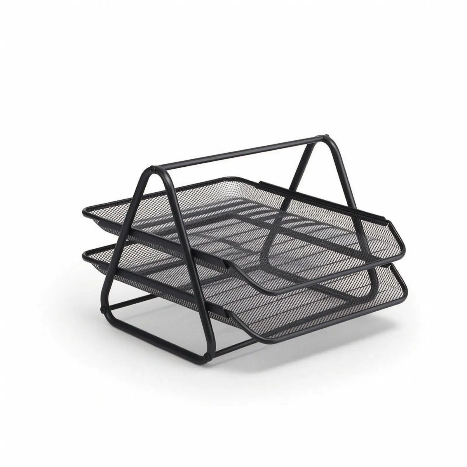 Desktop File Organizer Metal Mesh Paper Holder Office Storage Tray Desk Organizer for Work Efficiency