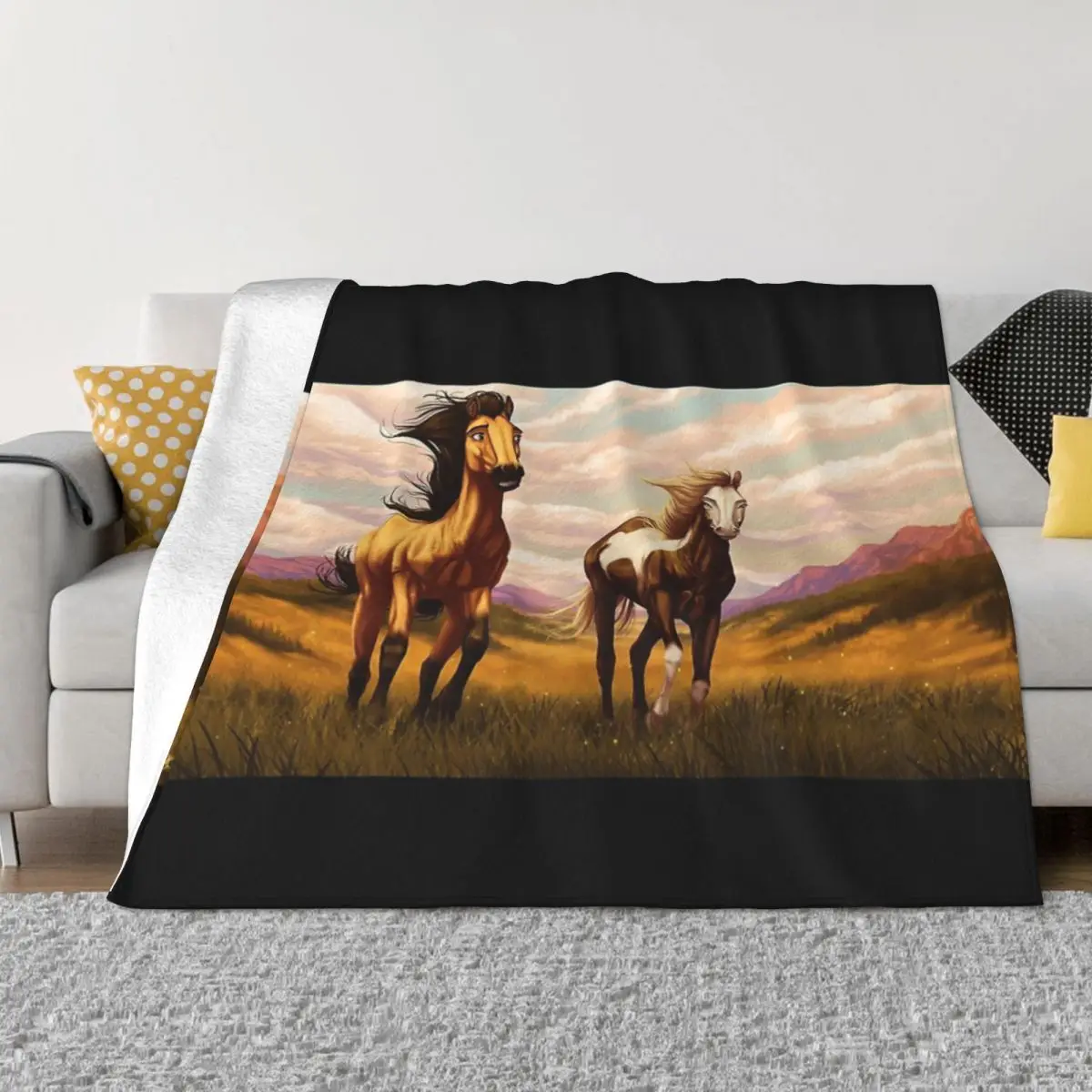 Spirit Stallion Of The Cimarron Home Bedroom Quilt For Bed Custom Blanket Personalized Throw Blanket