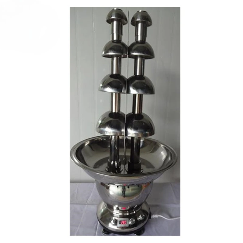 Electric Double Head Chocolate Lava Spring Wedding Party Melter Commercial 4 Layer Double Tower Stainless Steel